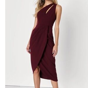 Lulus one-shoulder cut out asymmetrical dress - wedding  or party guest
